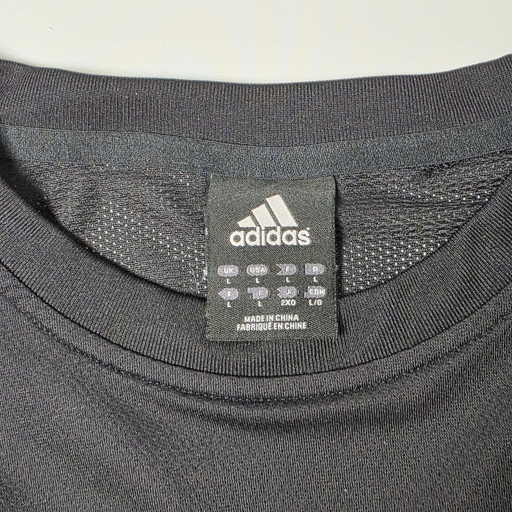 Adidas T-Shirt Men Large Black Active 360 Short Sleeve AZB004 Stripe Athletic - Picture 9 of 13